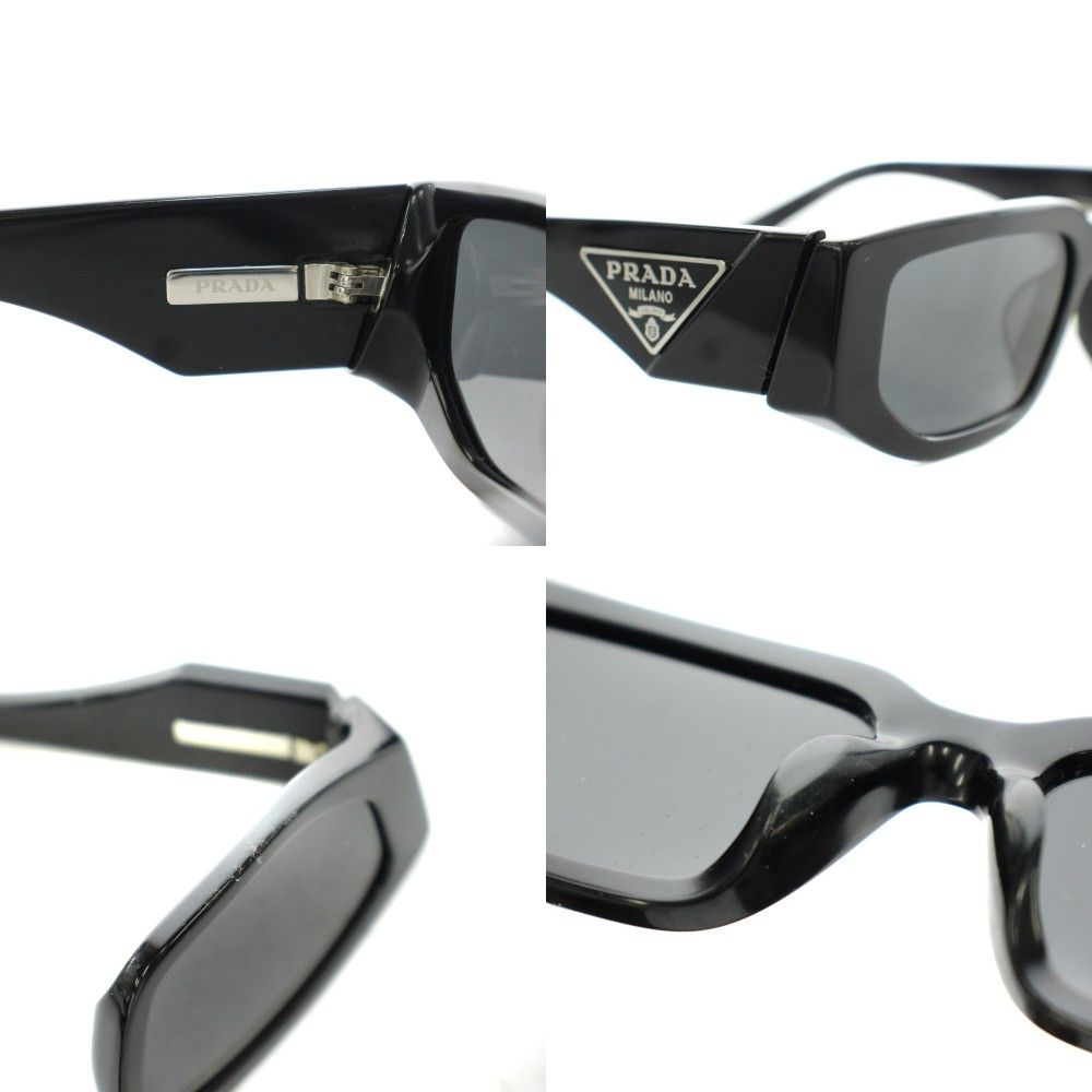 Prada Triangle Logo Plate Sunglasses Black Eyewear — view 9