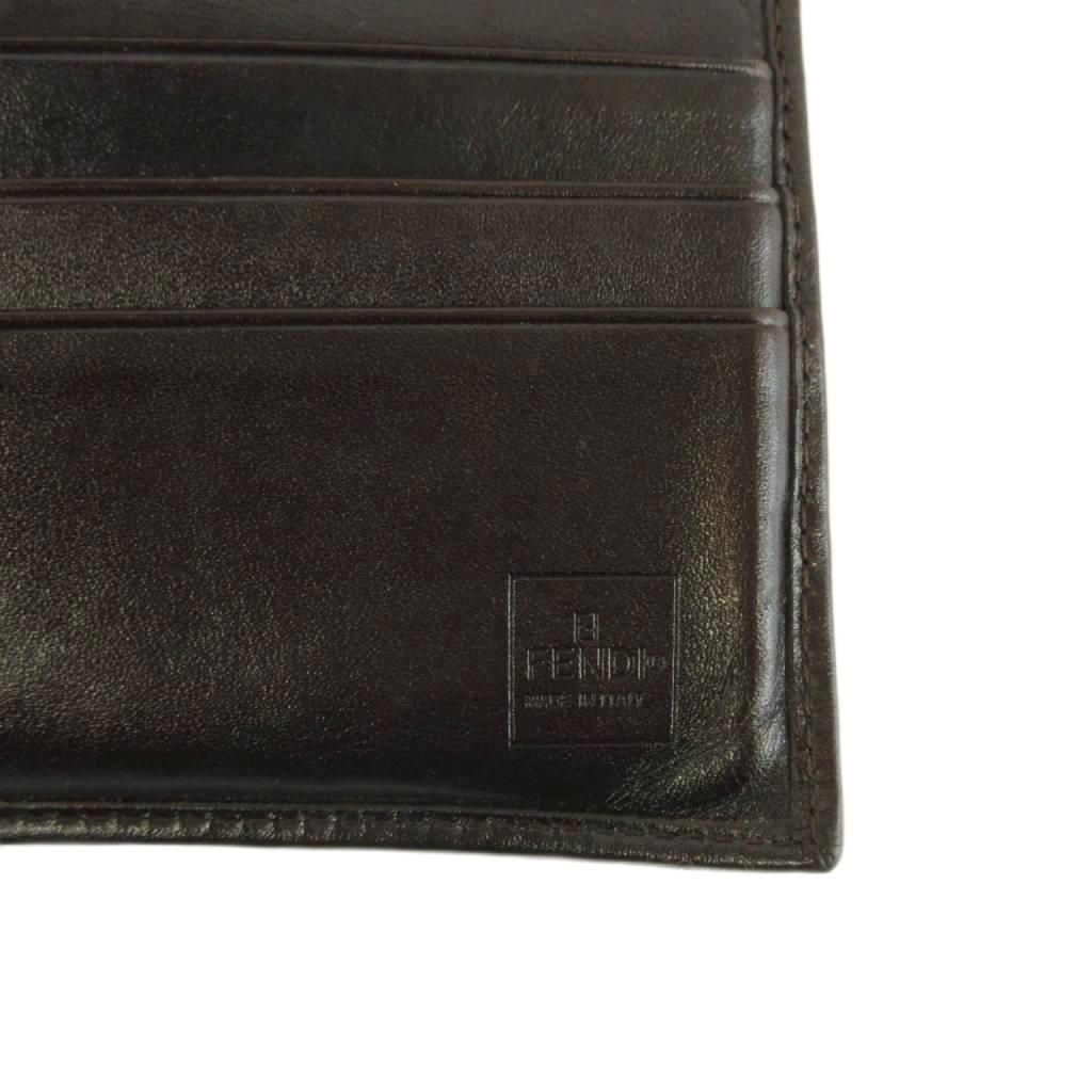Fendi Wallet Bifold Canvas Leather Zucca Pattern Brown — view 4