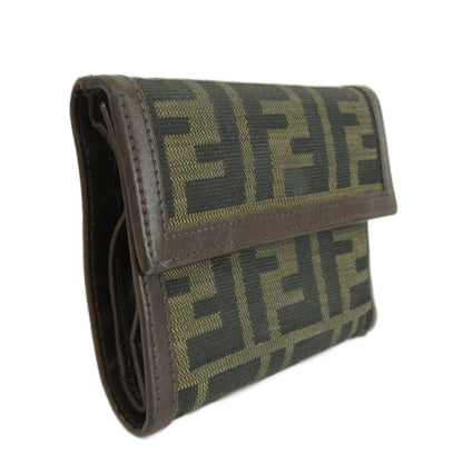 Fendi Wallet Bifold Canvas Leather Zucca Pattern Brown — view 5