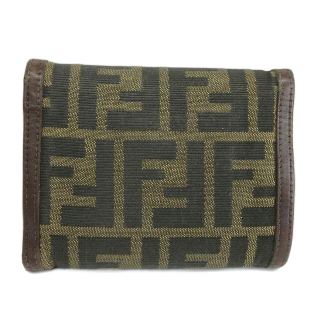 Fendi Wallet Bifold Canvas Leather Zucca Pattern Brown — view 2
