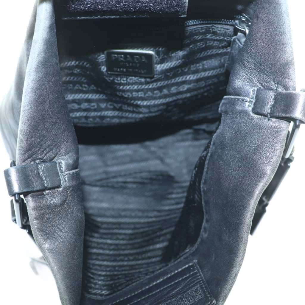 Prada Vintage Archive Plastic Shoulder Bag Leather Black — view 5
