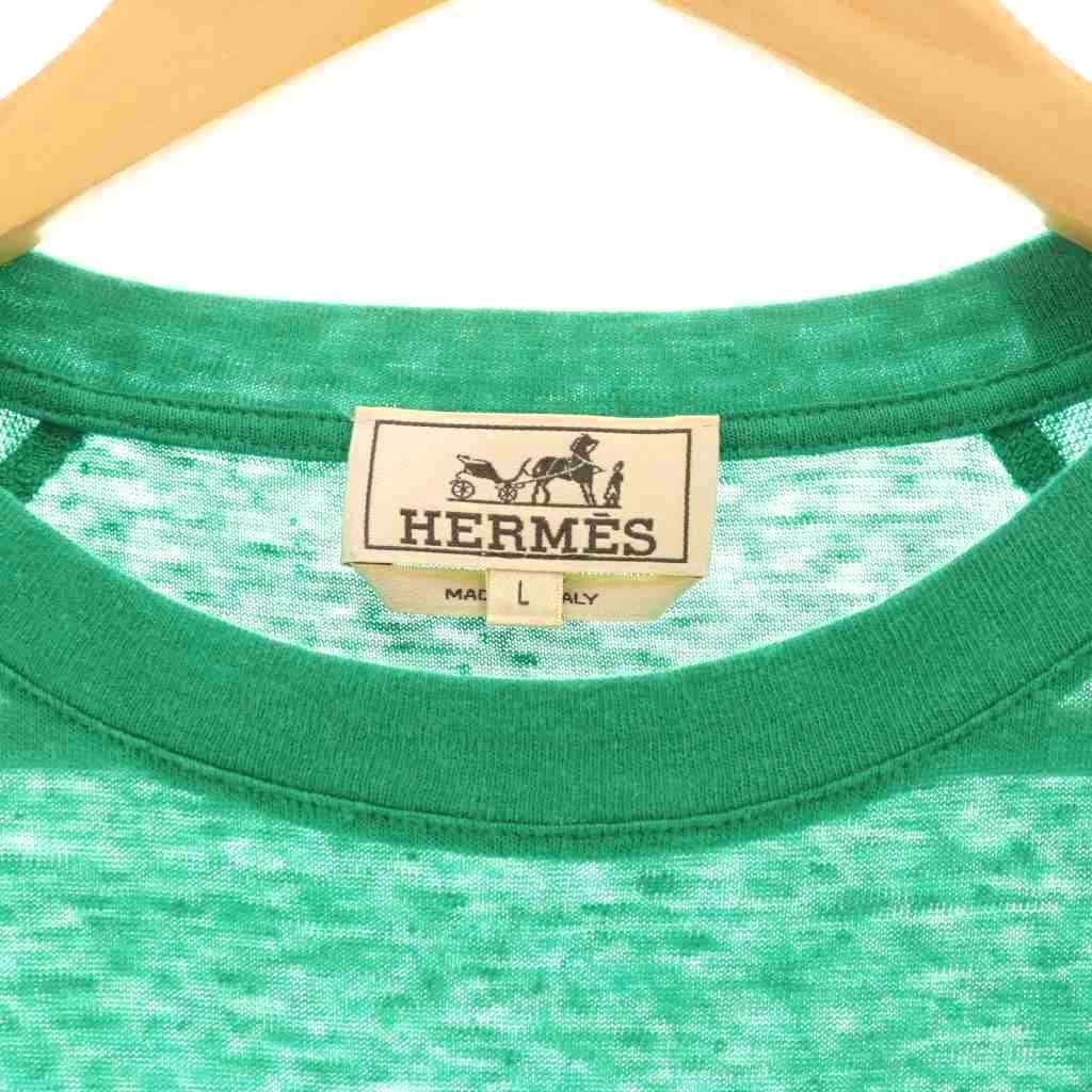 Hermes T-Shirt Raglan Short Sleeve L Green CX — view 5