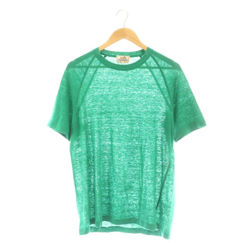 Hermes T-Shirt Raglan Short Sleeve L Green CX