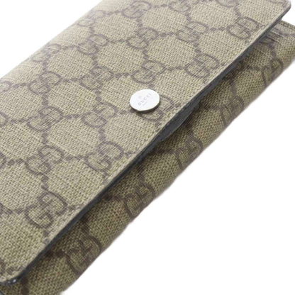 Gucci Wallet with Coin Purse Bifold Leather GG Supreme Logo Brown — view 4