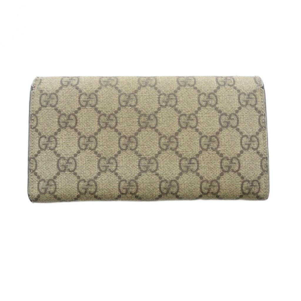 Gucci Wallet with Coin Purse Bifold Leather GG Supreme Logo Brown — view 2