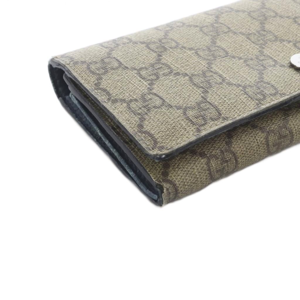 Gucci Wallet with Coin Purse Bifold Leather GG Supreme Logo Brown — view 9