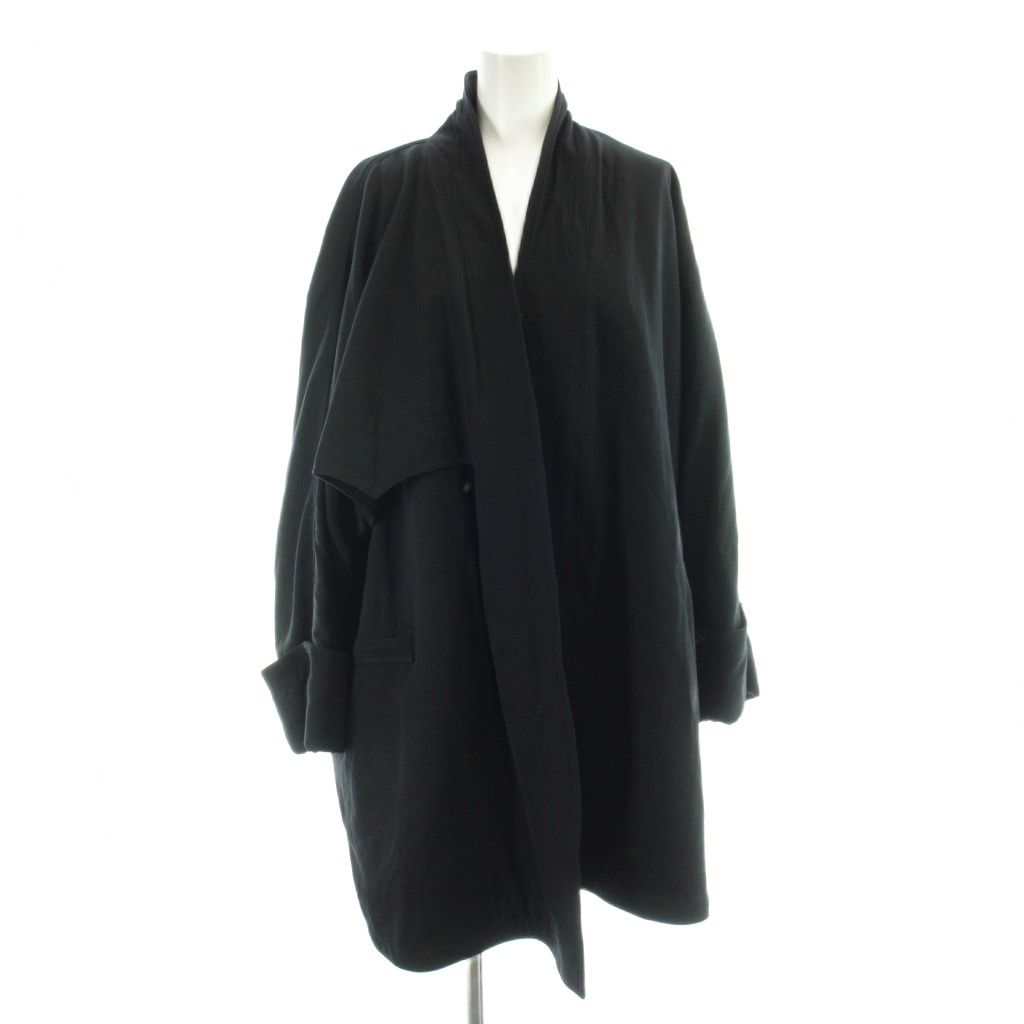 Versace Gianni Coat Wool Black Shawl Collar Long Sleeve AP