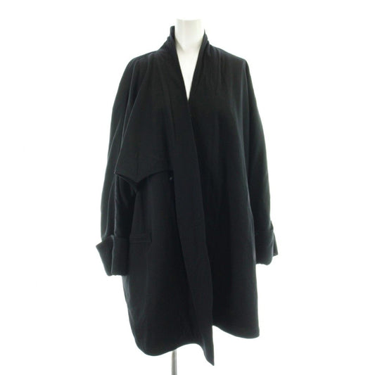Versace Gianni Coat Wool Black Shawl Collar Long Sleeve AP