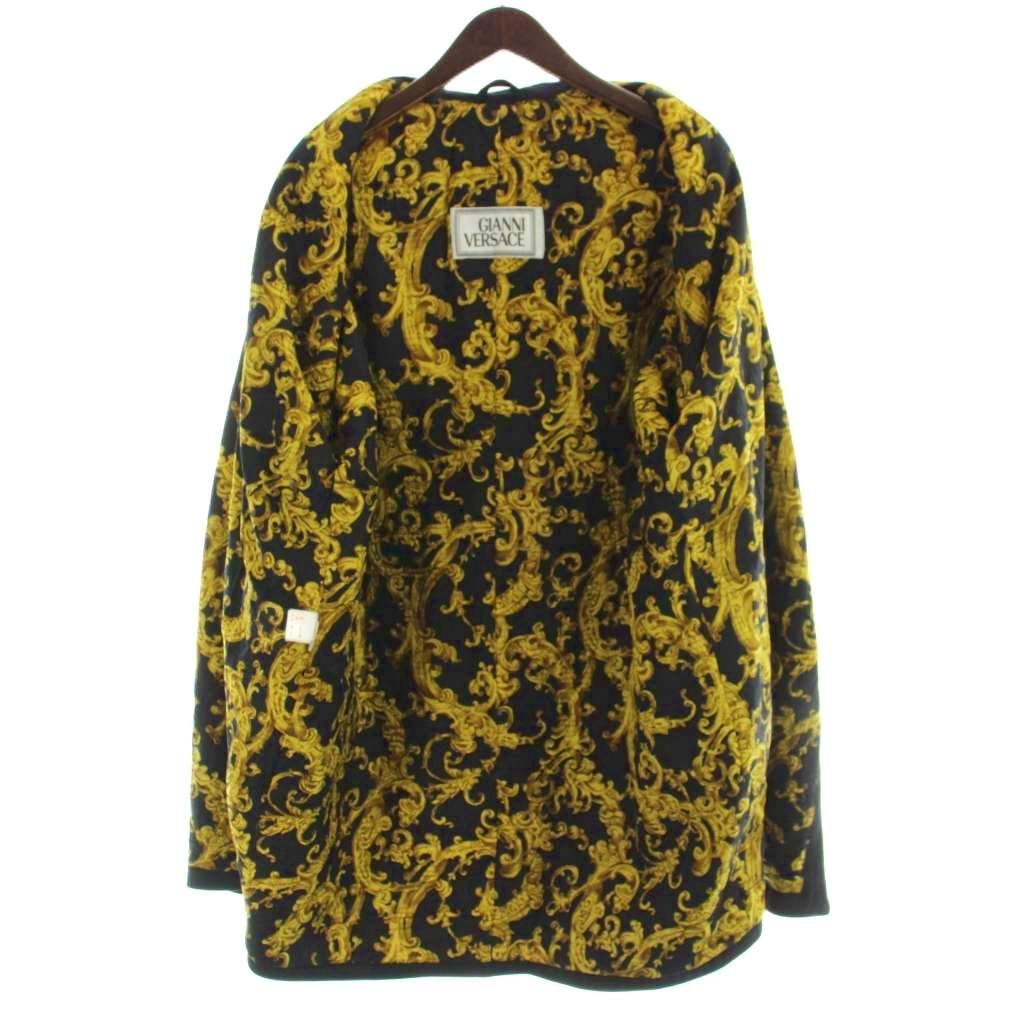 Versace Gianni Coat Wool Black Shawl Collar Long Sleeve AP — view 4