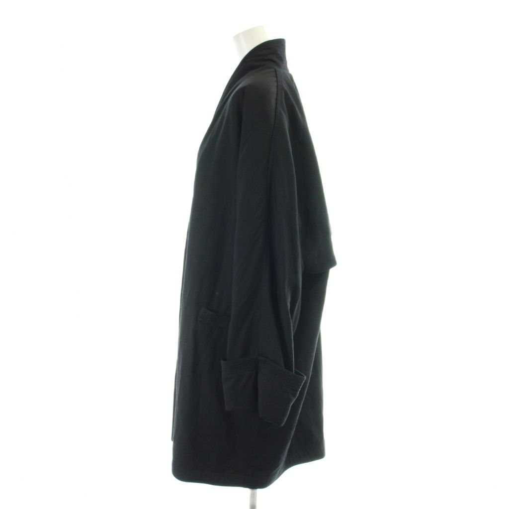 Versace Gianni Coat Wool Black Shawl Collar Long Sleeve AP — view 3