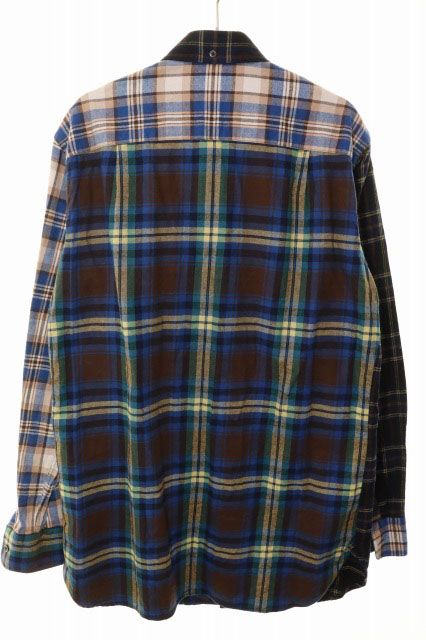 Loewe Eln Patchwork Check Overshirt S Shirt Blue — view 2