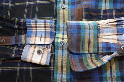Loewe Eln Patchwork Check Overshirt S Shirt Blue — view 4