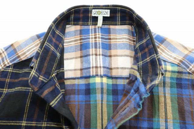 Loewe Eln Patchwork Check Overshirt S Shirt Blue — view 6