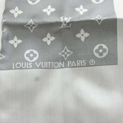 Louis Vuitton Echarpe Capri Scarf Shawl Large Silk Monogram Fringe Gray — view 4