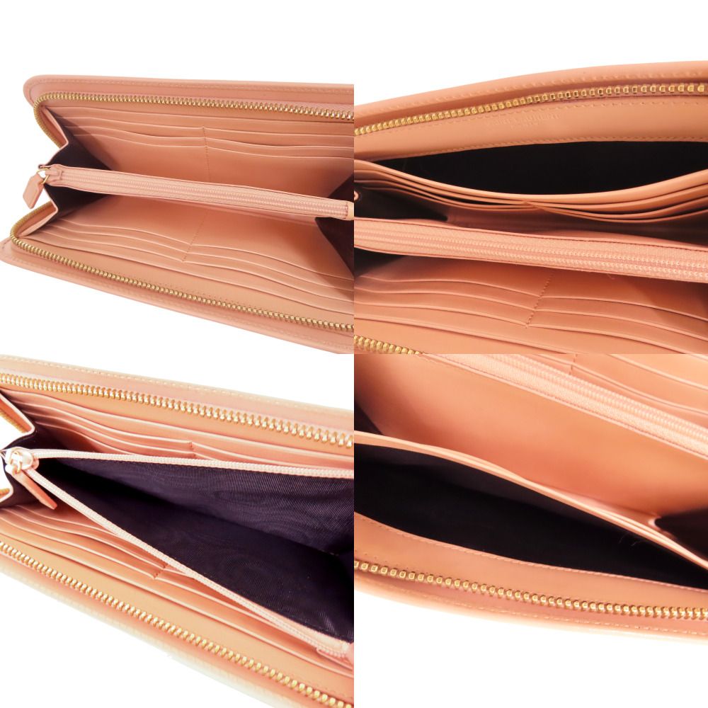 Saint Laurent Paris Zip Around Wallet Calf Salmon Pink — view 5
