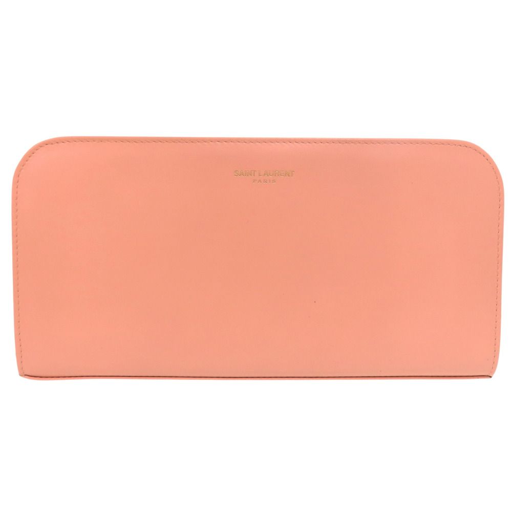 Saint Laurent Paris Zip Around Wallet Calf Salmon Pink