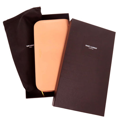 Saint Laurent Paris Zip Around Wallet Calf Salmon Pink — view 2