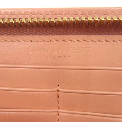 Saint Laurent Paris Zip Around Wallet Calf Salmon Pink — view 6