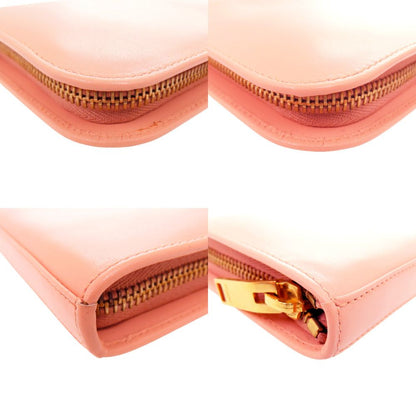 Saint Laurent Paris Zip Around Wallet Calf Salmon Pink — view 4