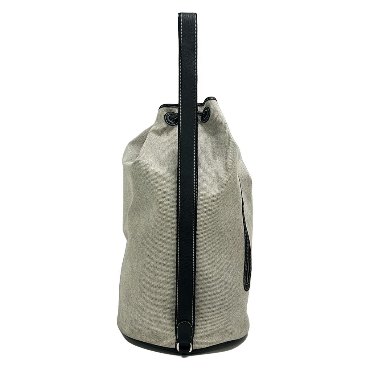 Hermes Shoulder Bag Sac Marine Receiver GM Light Gray Black Silver Leather — view 3