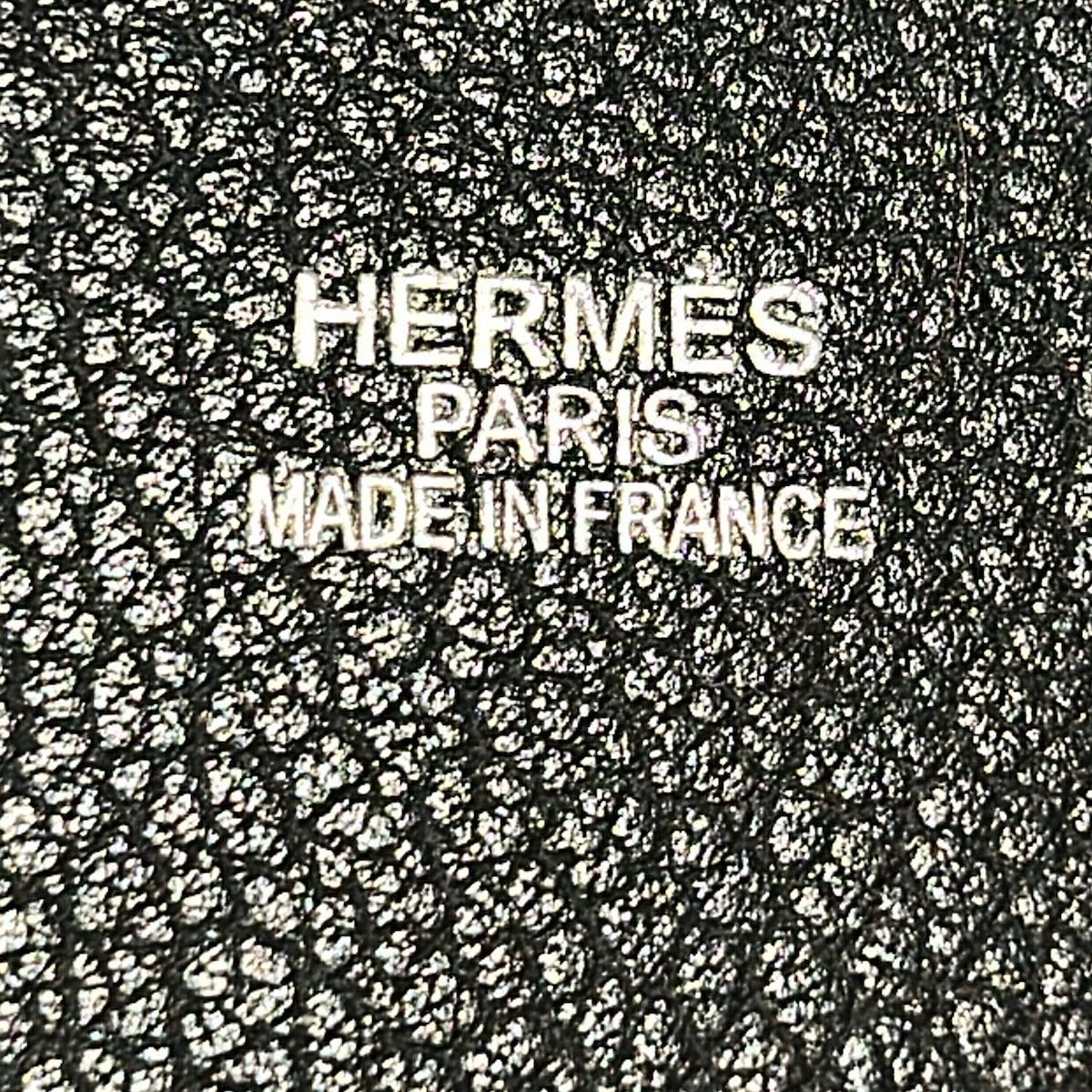 Hermes Shoulder Bag Sac Marine Receiver GM Light Gray Black Silver Leather — view 8