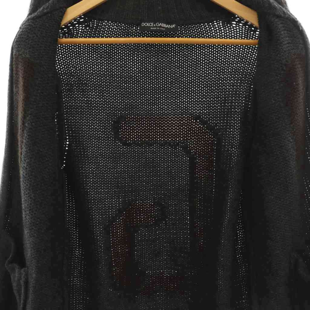 Dolce & Gabbana Driver's Knit Sweater Zip Up Wool 46 Black — view 3