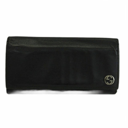 Gucci Wallet Bifold Leather Interlocking Black