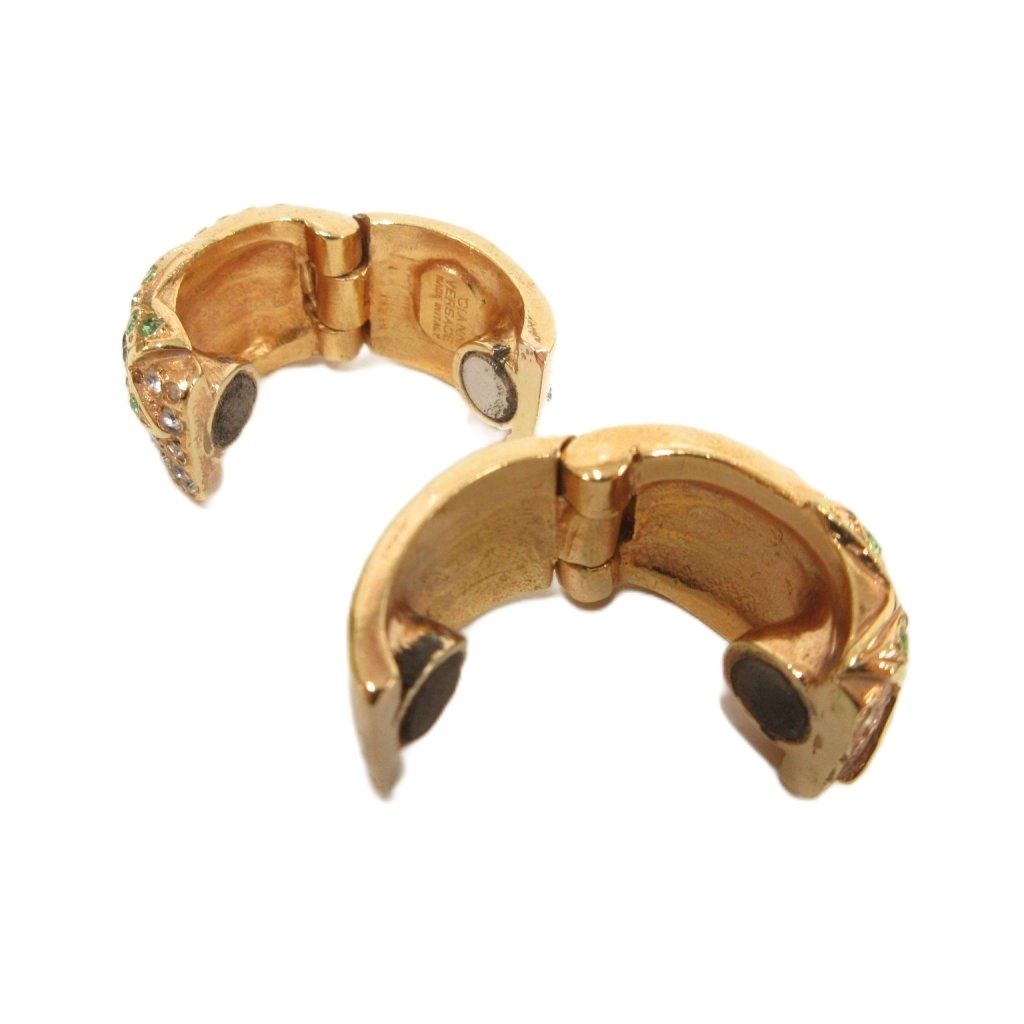 Versace Gianni Earrings Pave Gold Color Line Stone Decoration Star — view 3