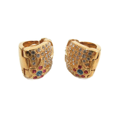 Versace Gianni Earrings Pave Gold Color Line Stone Decoration Star — view 4