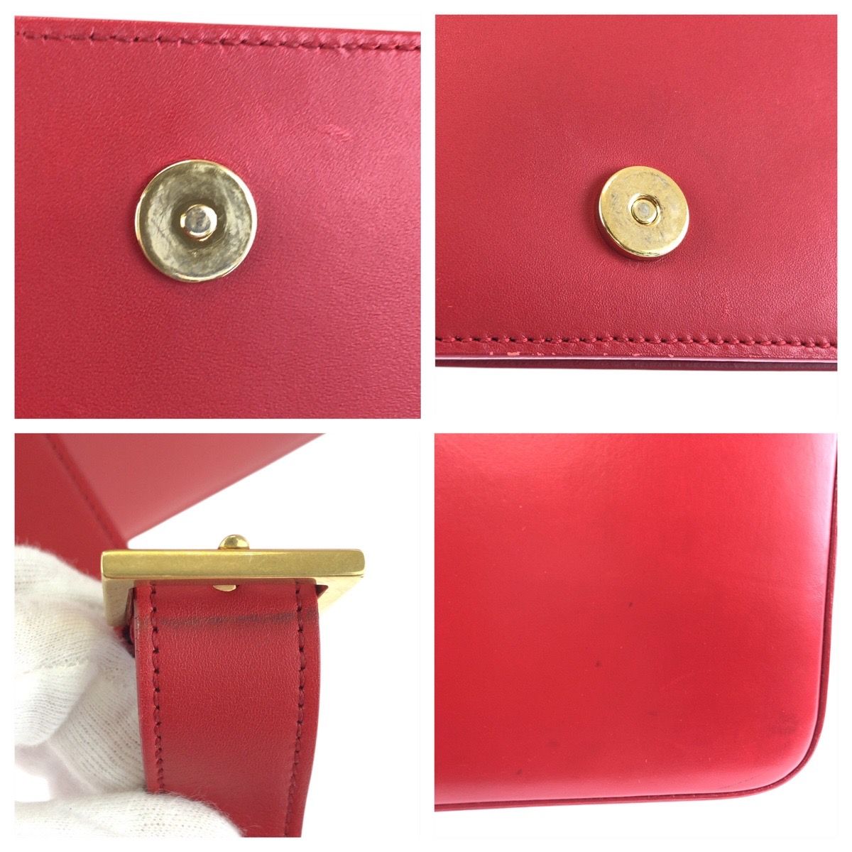 Saint Laurent YSL Universite Red Leather 403 Shoulder Bag Pochette — view 5