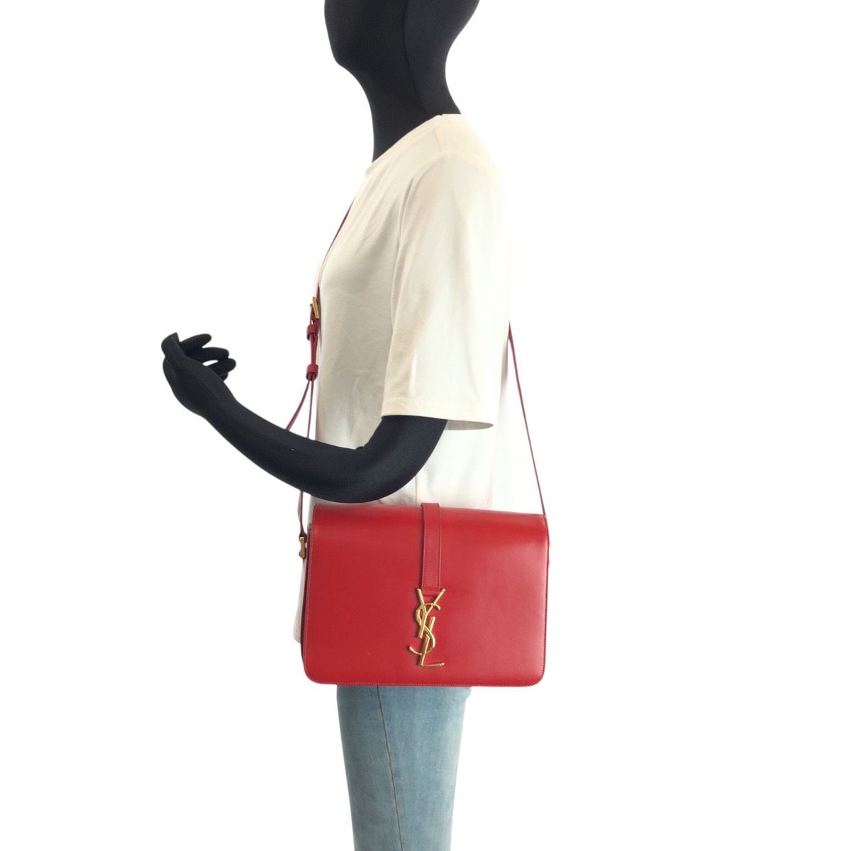Saint Laurent YSL Universite Red Leather 403 Shoulder Bag Pochette — view 7
