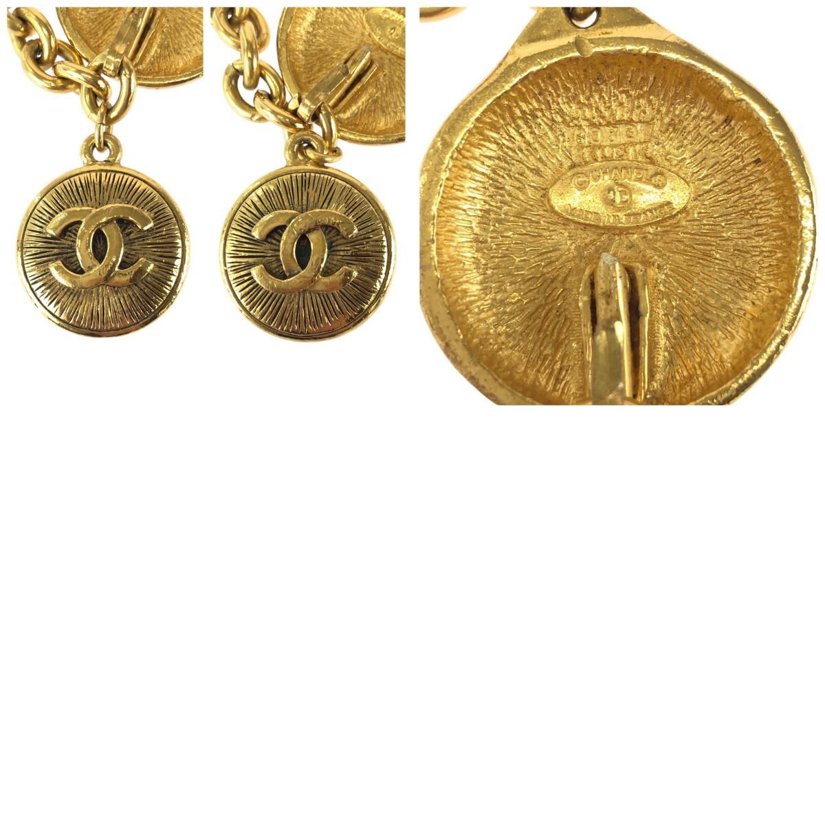 Chanel CC Logo Coin Gold Plated Necklace Chain — view 9