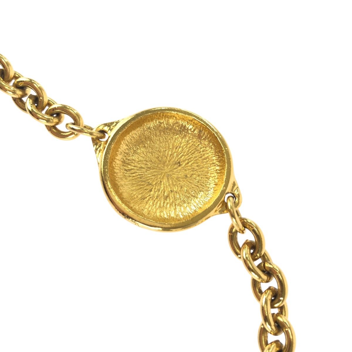 Chanel CC Logo Coin Gold Plated Necklace Chain — view 8