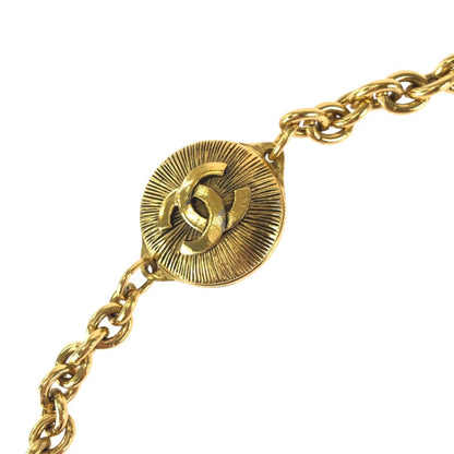 Chanel CC Logo Coin Gold Plated Necklace Chain — view 4