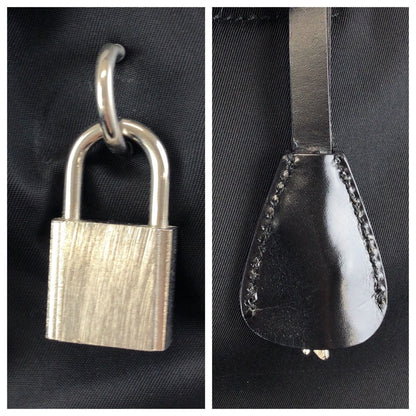 Prada Tessuto Black Silver Nylon Business Bag — view 5