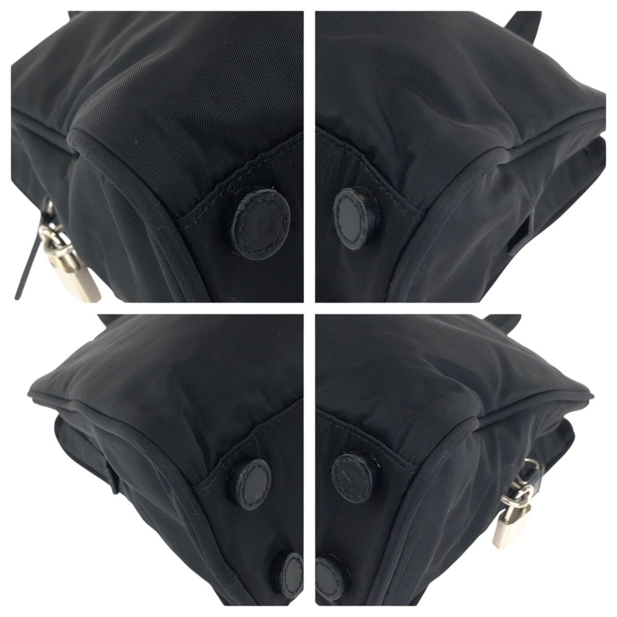 Prada Tessuto Black Silver Nylon Business Bag — view 3