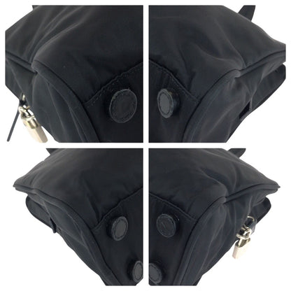 Prada Tessuto Black Silver Nylon Business Bag — view 3