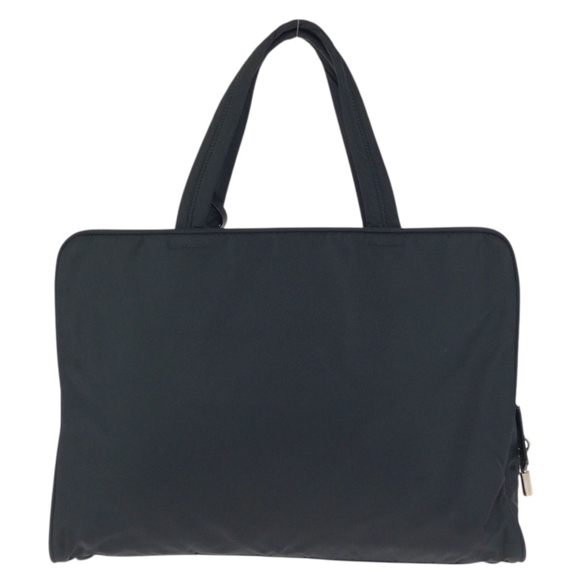 Prada Tessuto Black Silver Nylon Business Bag — view 2