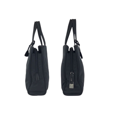Prada Tessuto Black Silver Nylon Business Bag — view 7