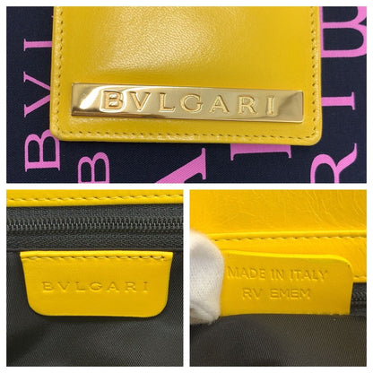Bvlgari Logo Mania Black Yellow Pink Canvas Leather Shoulder Bag — view 3
