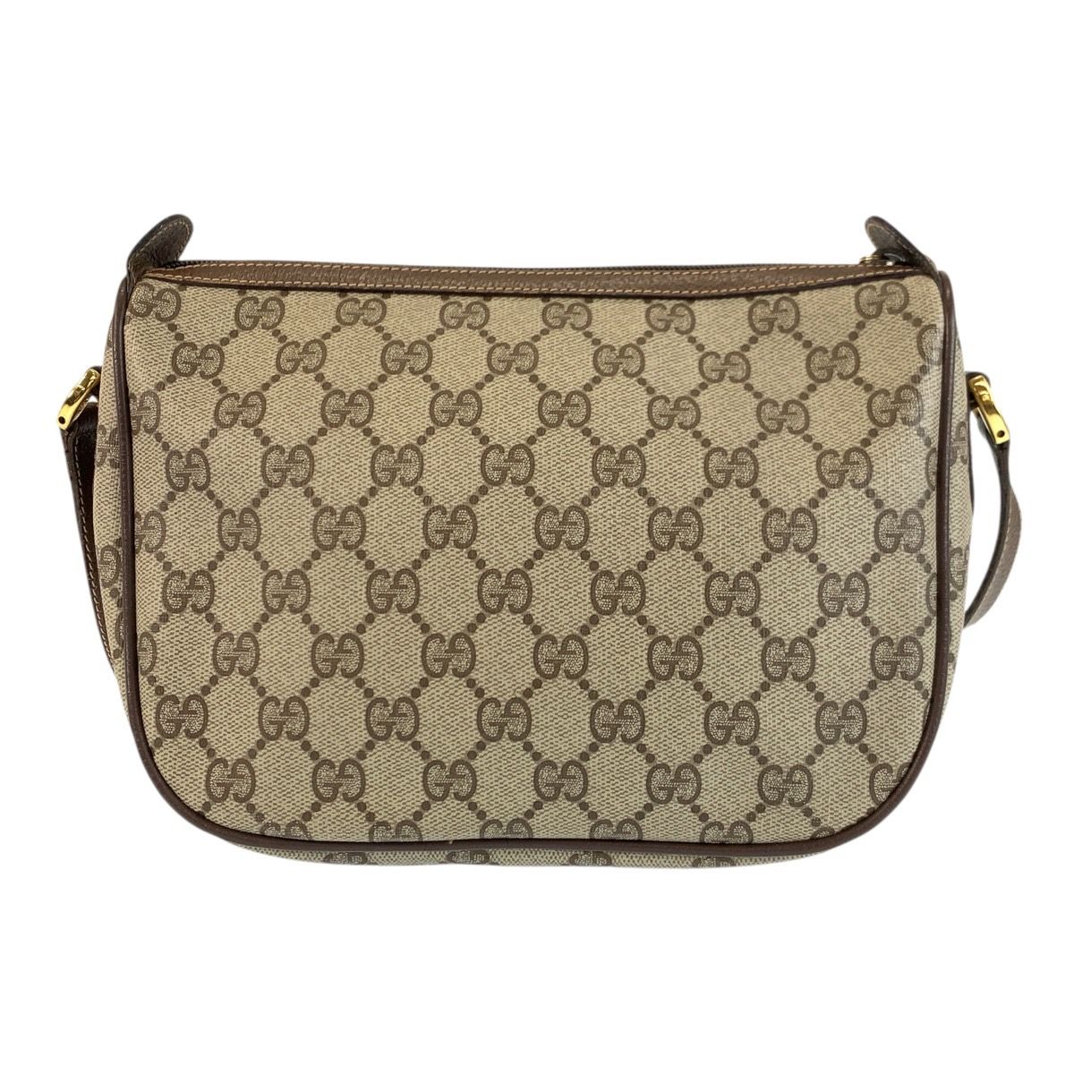 Gucci Vintage Beige Brown GG Supreme Canvas Shoulder Bag Pochette — view 2