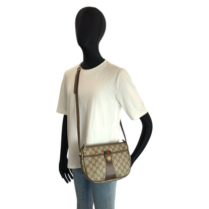 Gucci Vintage Beige Brown GG Supreme Canvas Shoulder Bag Pochette — view 7