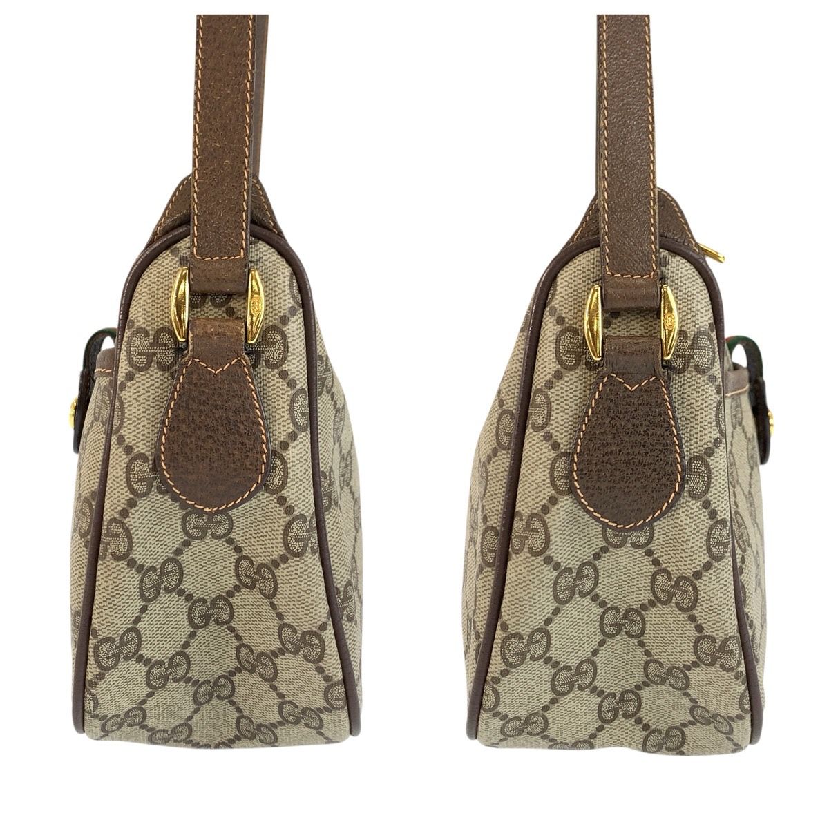 Gucci Vintage Beige Brown GG Supreme Canvas Shoulder Bag Pochette — view 8