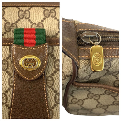 Gucci Vintage Beige Brown GG Supreme Canvas Shoulder Bag Pochette — view 4