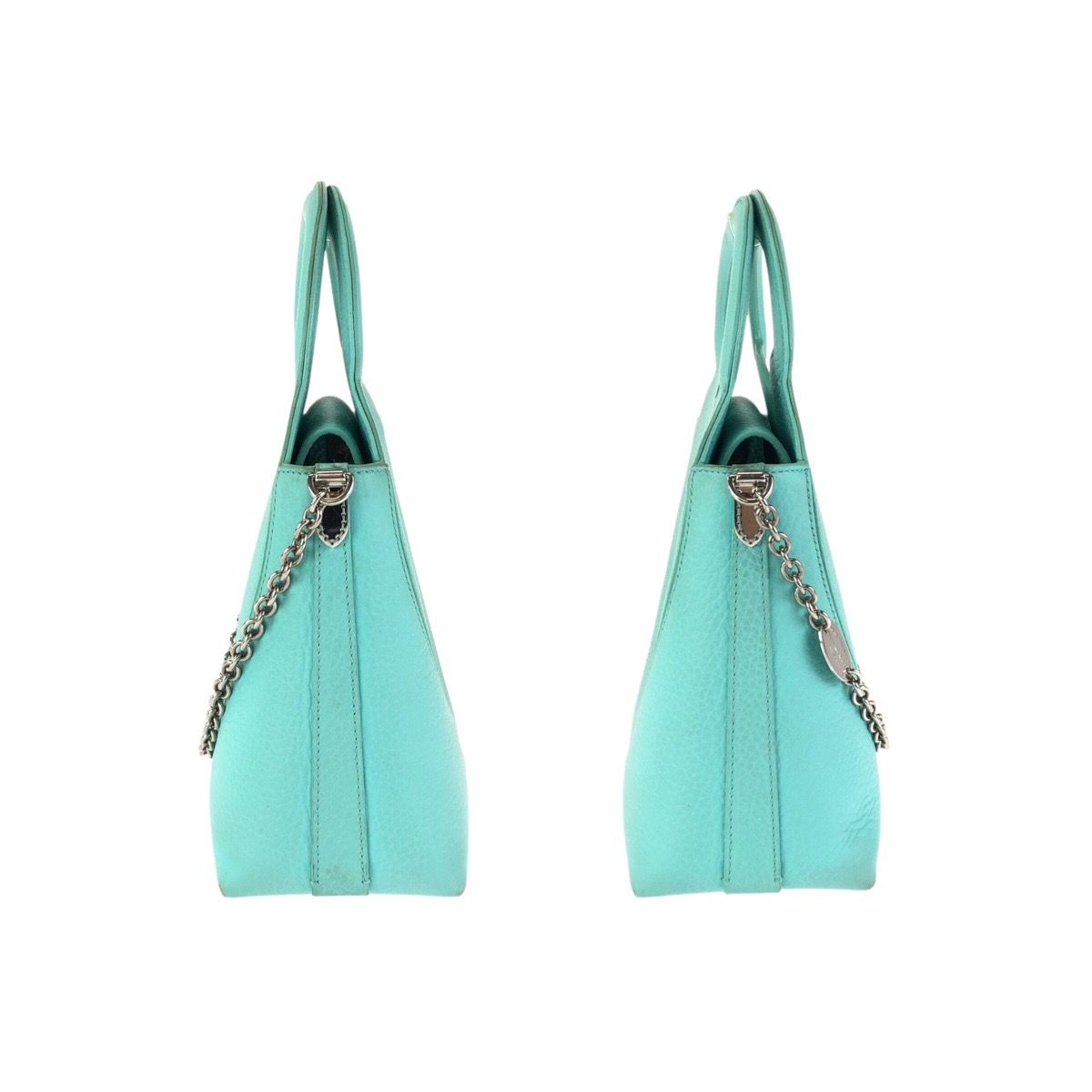 Tiffany & Co Return to Heart 2-Way Light Blue Silver Leather Shoulder Bag — view 8
