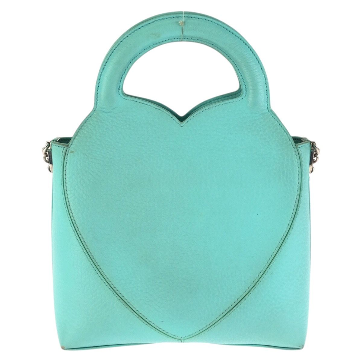 Tiffany & Co Return to Heart 2-Way Light Blue Silver Leather Shoulder Bag — view 2