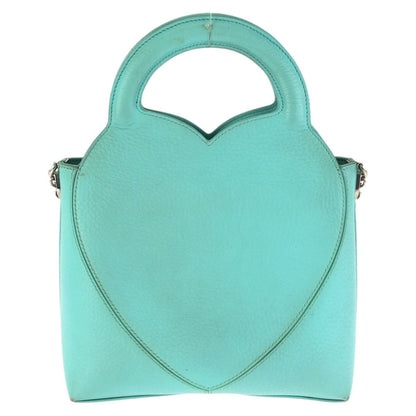 Tiffany & Co Return to Heart 2-Way Light Blue Silver Leather Shoulder Bag — view 2