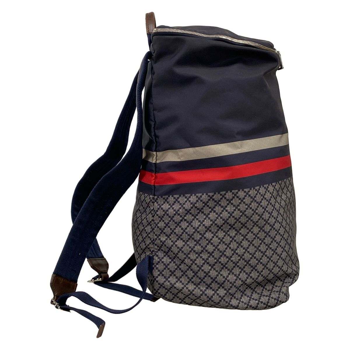 Gucci Backpack Diamante Navy Red Gray — view 2