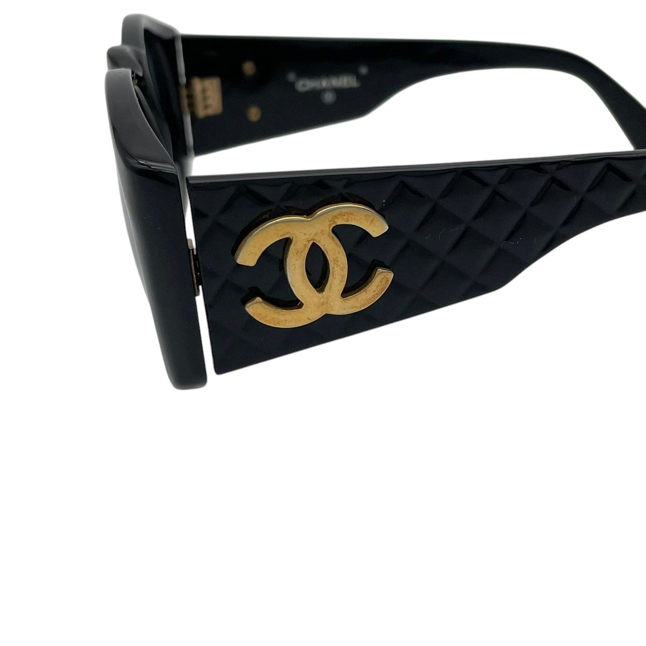 Chanel Sunglasses Eyewear Quilted Black Gold CC Logo Vintage Classic Purple — view 8