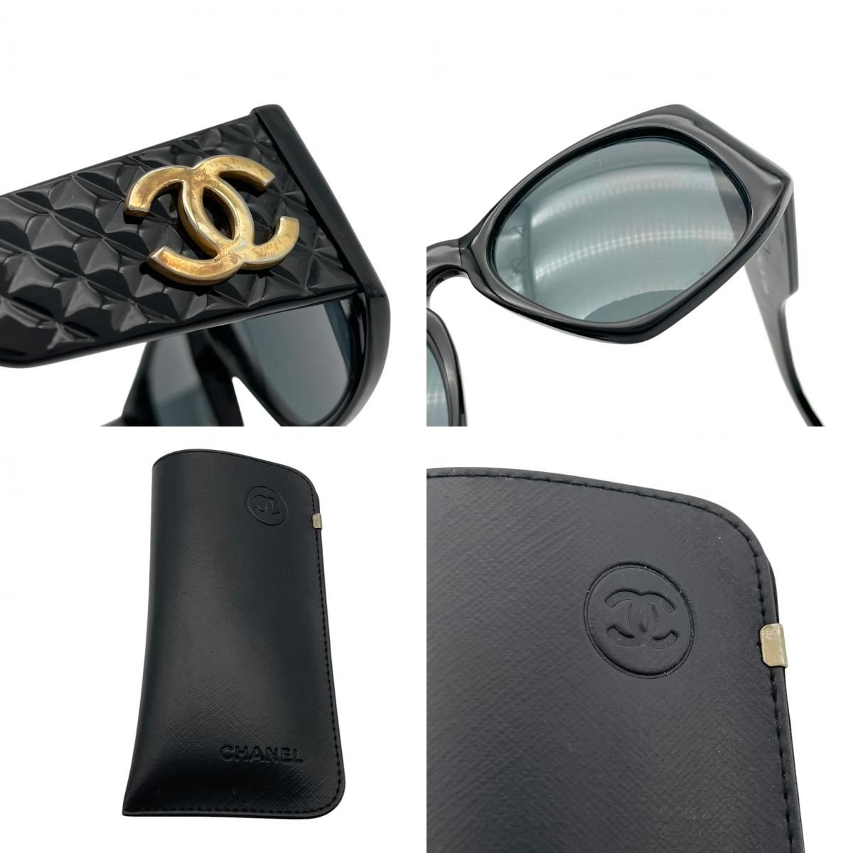 Chanel Sunglasses Eyewear Quilted Black Gold CC Logo Vintage Classic Purple — view 9
